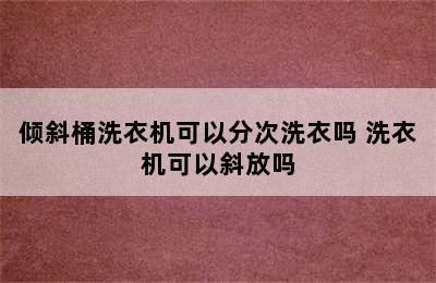 倾斜桶洗衣机可以分次洗衣吗 洗衣机可以斜放吗